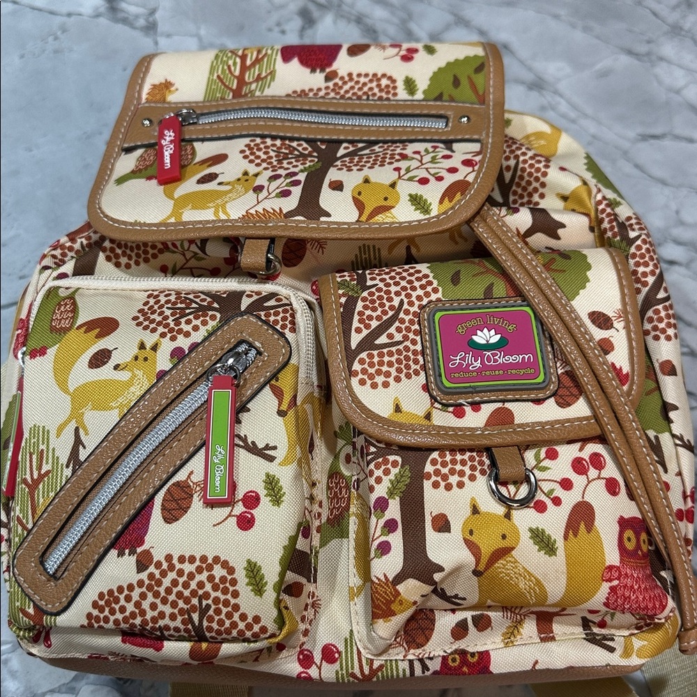 NWT! Lily Bloom Forest Owl Riley Backpack - Picture 4 of 16
